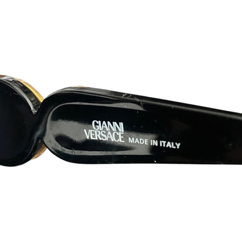 Vintage Rare 1990s Gianni Versace Gold Medusa Black Oval Sunglasses - Picture 11 of 12